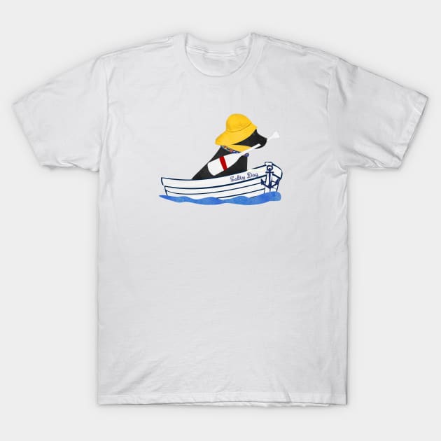 Nautical Preppy Salty Dog Black Lab T-Shirt by emrdesigns